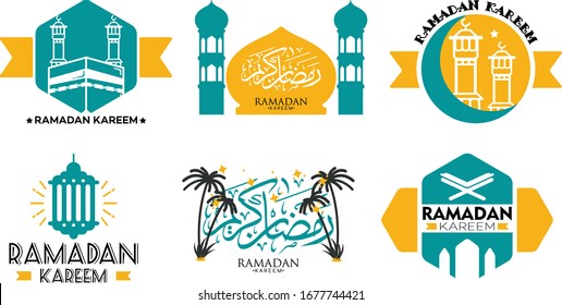 Set of ramadan 2020 labels and badges icons