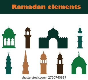 Eine Reihe von Ramadan-Architekt, Ramadan Moschee Silhouette Elemente