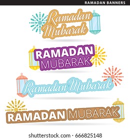 Set of ramadan banners in two typographic styles.
