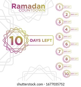 Set of ramadan days left countdown