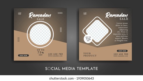 Set of Ramadan fashion sales themed square banner templates that you can edit. Perfect for fashion business branding, social media posts, web ads, social media ads, etc