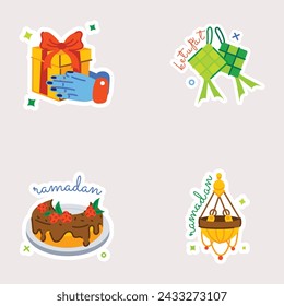 Set of Ramadan Flat Stickers 

