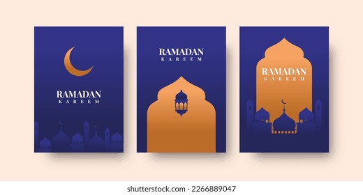 Set ramadan flyer background illustration template design