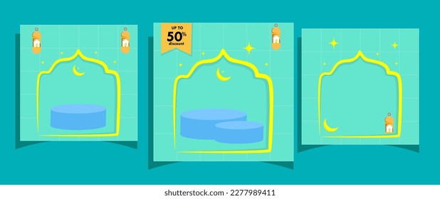 Set ramadan flyer hintergrund Social Media Post Illustration Design