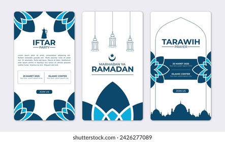 set of Ramadan greeting card templates. for social media posts