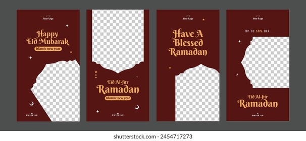 Set of Ramadan instagram sale social media stories collection banner ads