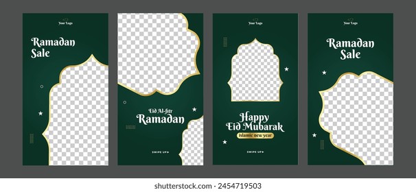 Set of Ramadan instagram sale social media stories collection banner ads