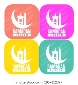 Set Ramadan Kareem is a holy month in the Islamic religion background.Vector illustration EPS10