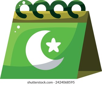 Set of Ramadan Kareem Icons Isolated on White Background. Calendar of moslem with moon and star vector. Vector Illustration.