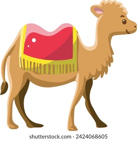 Set of Ramadan Kareem Icons Isolated on White Background. Camel vector in desert. Vector Illustration.