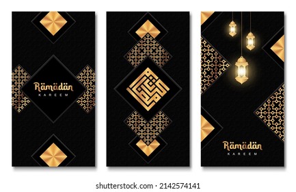 Set of ramadan kareem islamic greeting card background. Ramadan greeting card. Vector illustration