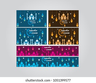 Set Of Ramadan Kareem .Vector Illustration Design.Greeting and Banner