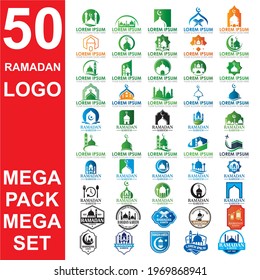 set of ramadan logo , set of muslim vector