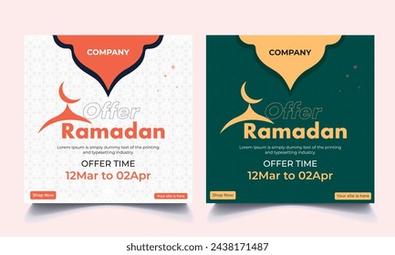 Conjunto de Ramadán ofrecen diseño de banner