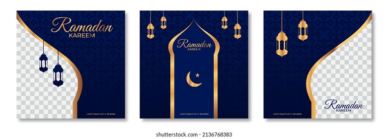 Set of Ramadan sale banner template. Ramadan Sale Banner Template Design with photo collage. Suitable for social media post, instagram and web internet ads. Vector illustration