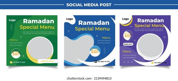 Set of ramadan sale banner template.