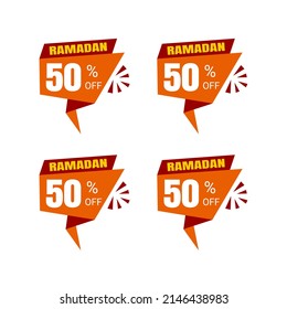 Set of ramadan sales banner tag labels. discount and best offer tag, Flat Design Element for Sticker, Badge, Logo, Banner, Design Vector Template.
