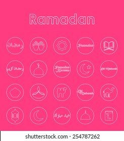 Set of ramadan simple icons