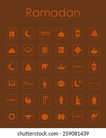 Set of ramadan simple icons