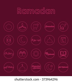 Set of ramadan simple icons