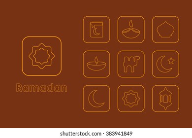 Set of Ramadan simple icons