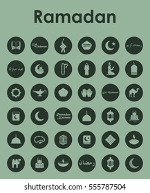 Set of ramadan simple icons