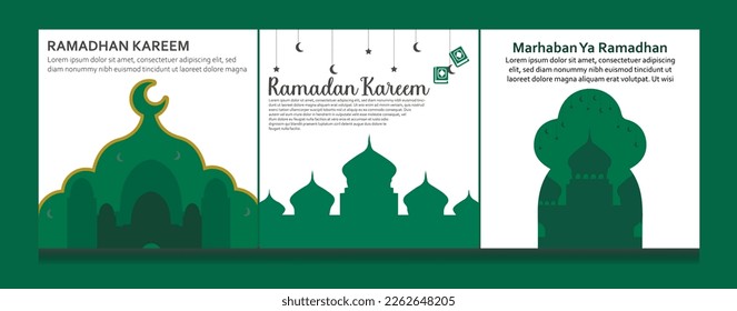 set Ramadan Social Media Post design. A good template for advertising on social media. Perfect for social media posts, background, and web banner internet ads

