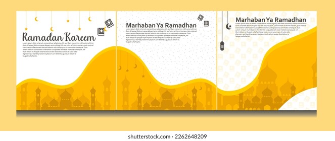 set Ramadan Social Media Post diseño. Una buena plantilla para la publicidad en las redes sociales. Perfecto para publicaciones en medios sociales, antecedentes y anuncios en Internet de banners web
