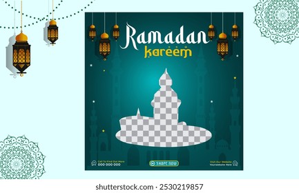 Conjunto de diseño de Plantilla de post de medios sociales de Ramadán 