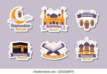 Set von Ramadan Sticker Design