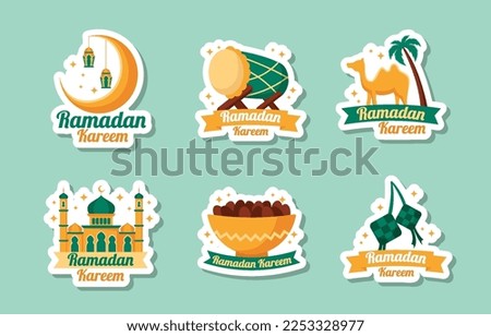 Set of Ramadan Sticker Design