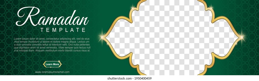set of ramadan web banners of standard size with a place for photos. Ramadan template design. vector illustration