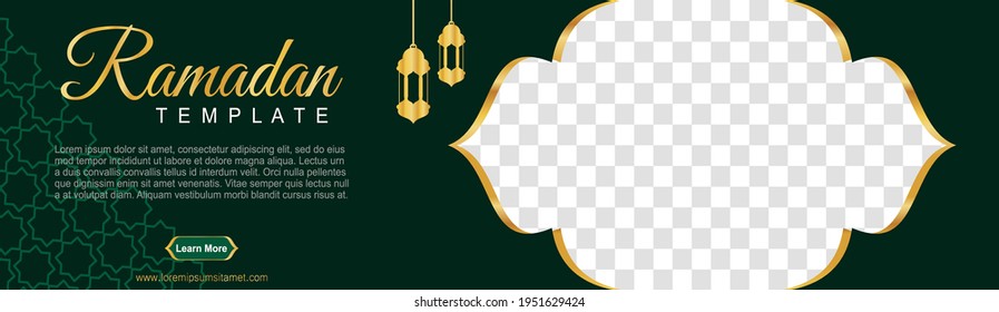 set of ramadan web banners of standard size with a place for photos. Ramadan template design. vector illustration