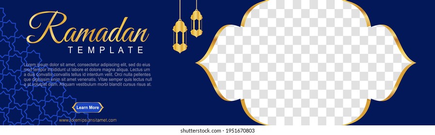 set of ramadan web banners of standard size with a place for photos. Ramadan template design. vector illustration