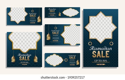 set of ramadan web banners of various sizes. Ramadan template design. vector illustration, ready to edit and use.