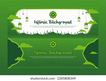 Set von Ramadhan Banner, islamischer Hintergrund,