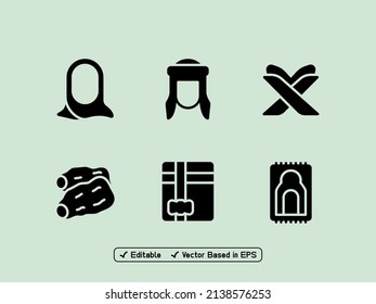 Set of Ramadhan and Islam icon pack with black color, It can uses for any purpose.