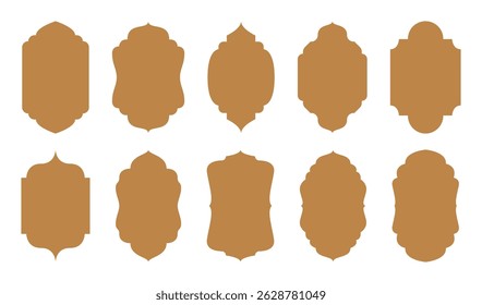 Set of Ramadhan Mosque Shape Door. Mosque Frame. Islamic Basic Vector for Label Style