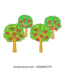 Establezca el árbol de Rambutan en el vector de fondo.