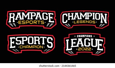 Set Rampage champion esports league with 3d effect template