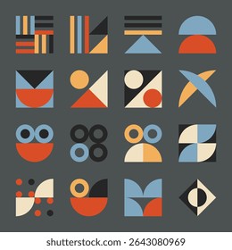 Conjunto de Colección de Formas geométricas Bauhaus al azar