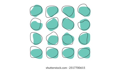 Set of random blob organic shape
