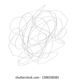 Set of random chaotic lines. Hand drawing , vector illustration, doodle, icon