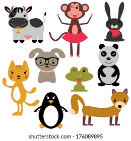 Set of random cute animals