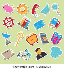 Set of random funny stickers