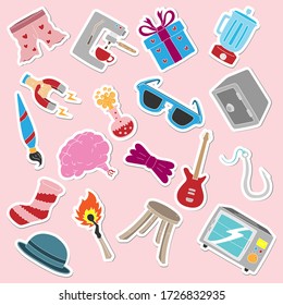 Conjunto de stickers graciosos al azar