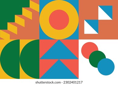 Set of random geometric object, fun to use as design asset or background.