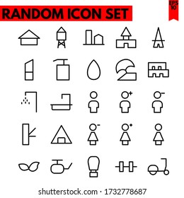 set of random icon, user interface, nature