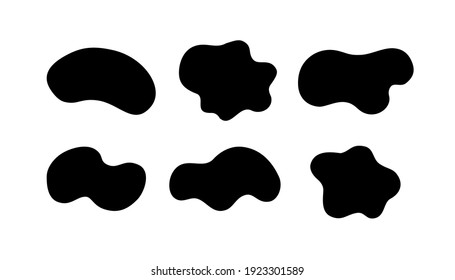 Set of random liquid shapes vector isolated on white background