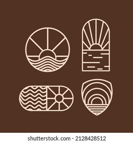 Set of random logos in simple and line style